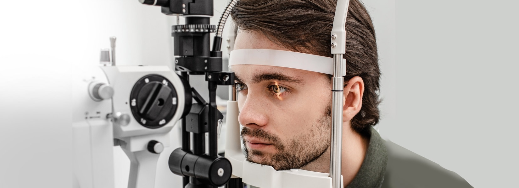 young man during eye exam in Rigden Farm